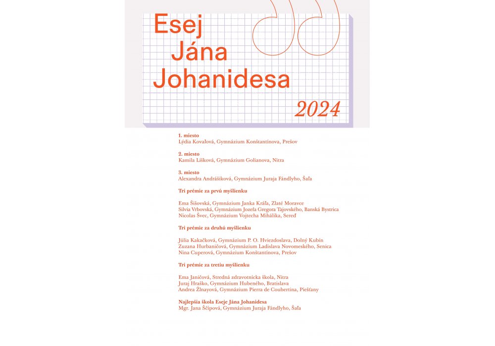 Prinášame víťazný text súťaže Esej Jána Johanidesa 2024 - 1